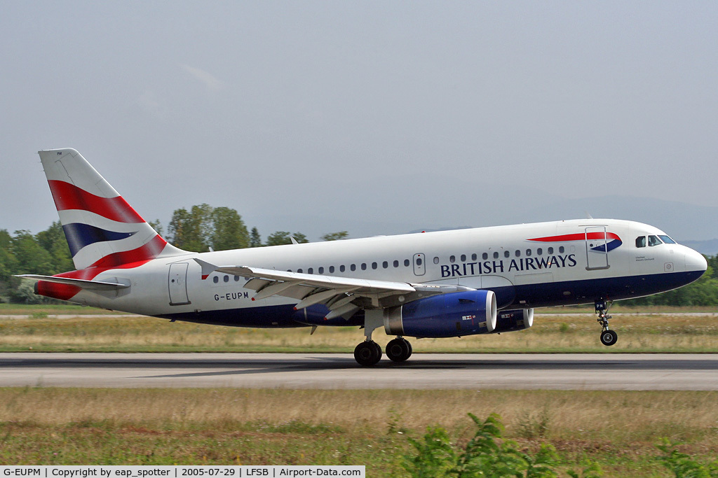 G-EUPM, 2000 Airbus A319-131 C/N 1258, arriving from LHR