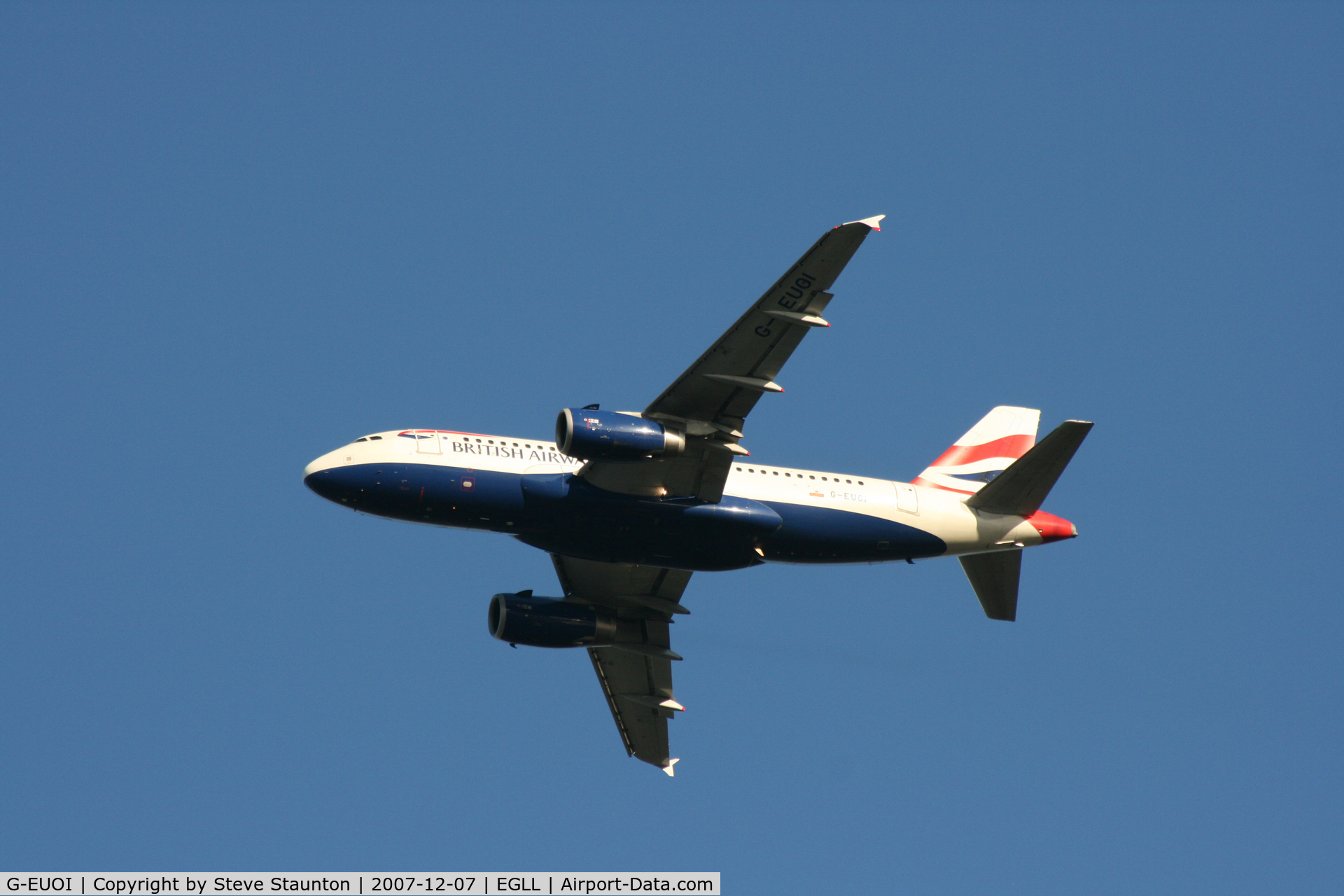 G-EUOI, 2001 Airbus A319-131 C/N 1606, Taken at Heathrow Airport 07 December 2007