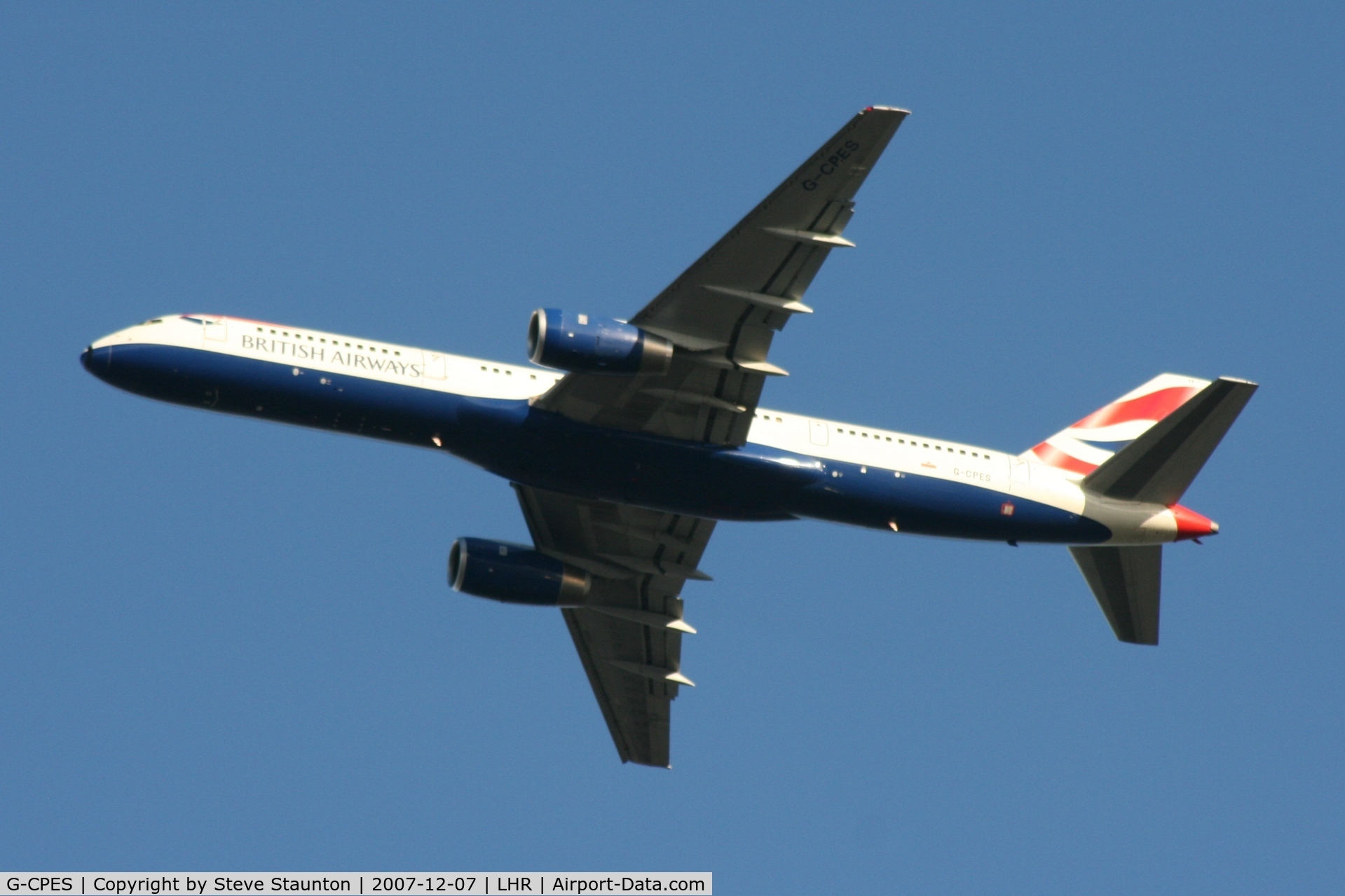 G-CPES, 1998 Boeing 757-236 C/N 29114, Taken at Heathrow Airport 07 December 2007