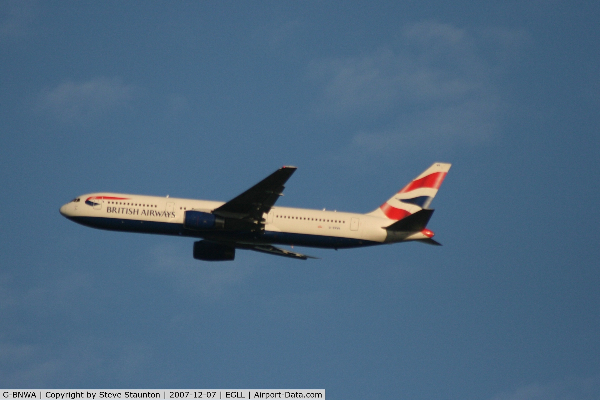 G-BNWA, 1989 Boeing 767-336 C/N 24333, Taken at Heathrow Airport 07 December 2007