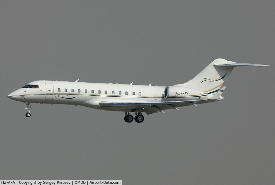 HZ-AFA, 1999 Bombardier BD-700-1A10 Global Express C/N 9029, Dubai 2007 airshow.