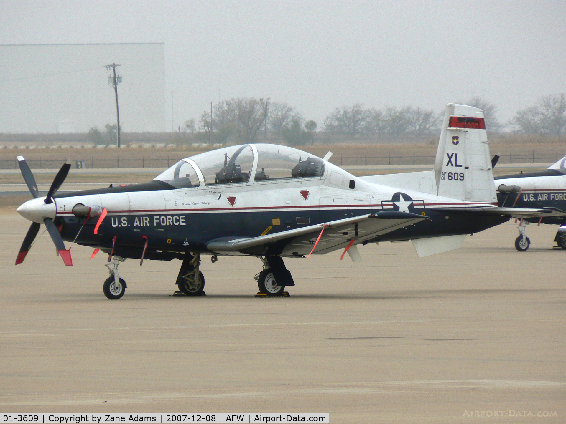 01-3609, 2001 Raytheon T-6A Texan II C/N PT-130, On the ramp at Alliance Ft. Worth - Tail shot only
