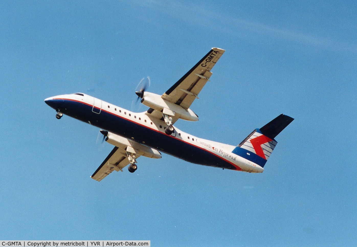 C-GMTA, 1989 De Havilland Canada DHC-8-301 Dash 8 C/N 174, Operating for Canadian  Regional in Jun.1999