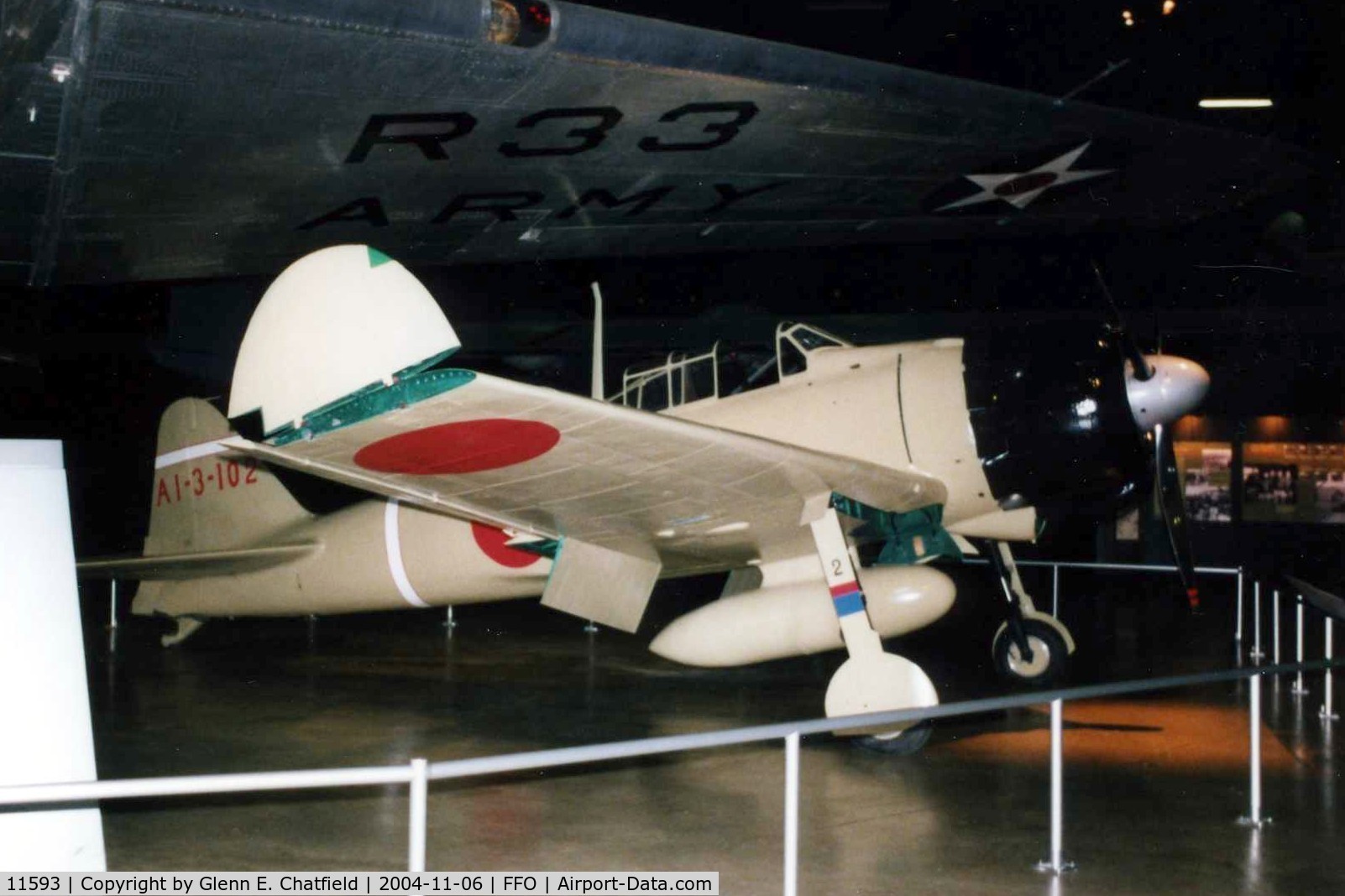 11593, Mitsubishi A6M2 Zero C/N 51553, Nakajima-built model Zero at the National Museum of the U.S. Air Force