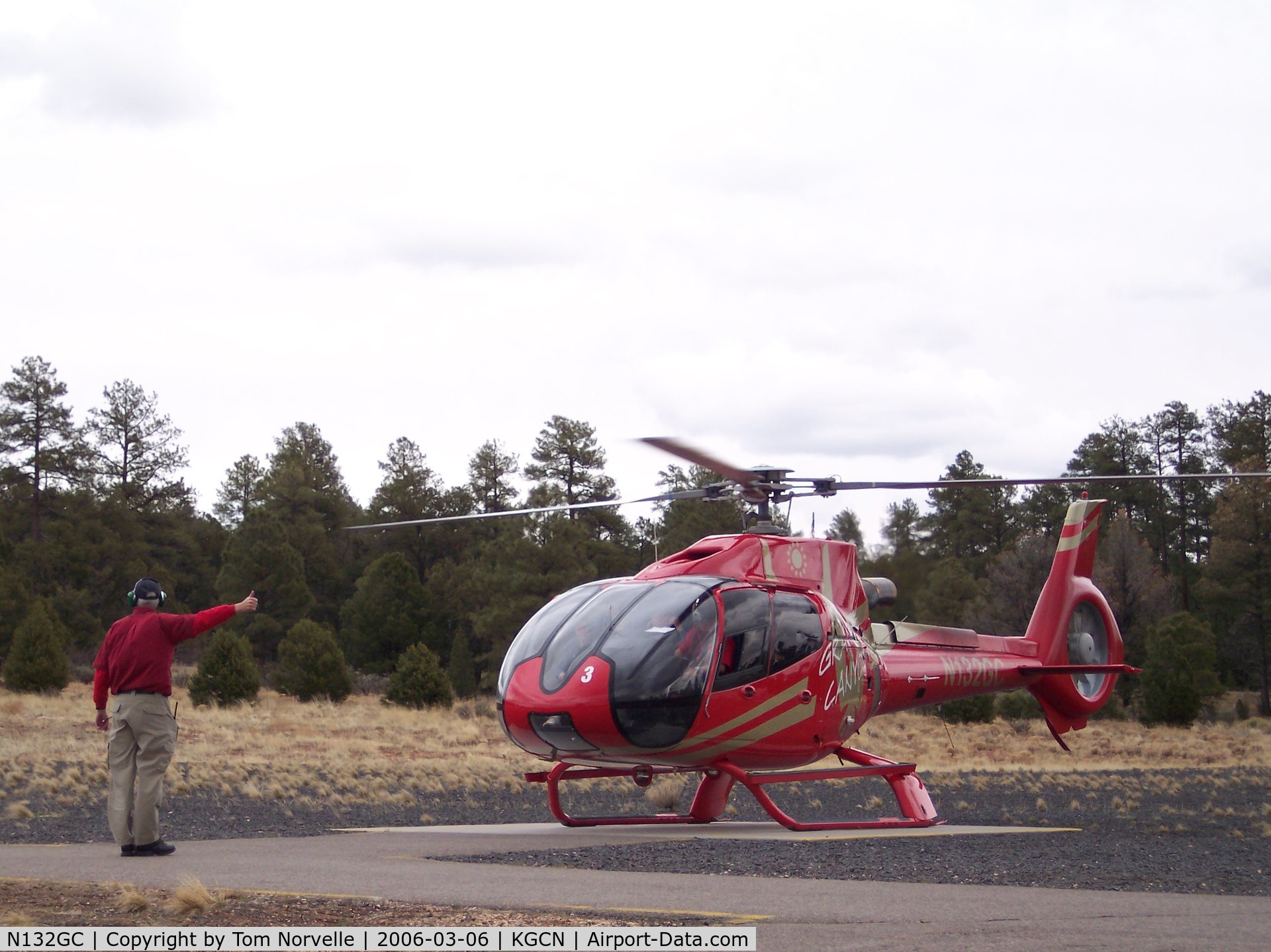 N132GC, 2003 Eurocopter EC-130B-4 (AS-350B-4) C/N 3756, Cleared for takeoff at Grand Canyon Helicopters
