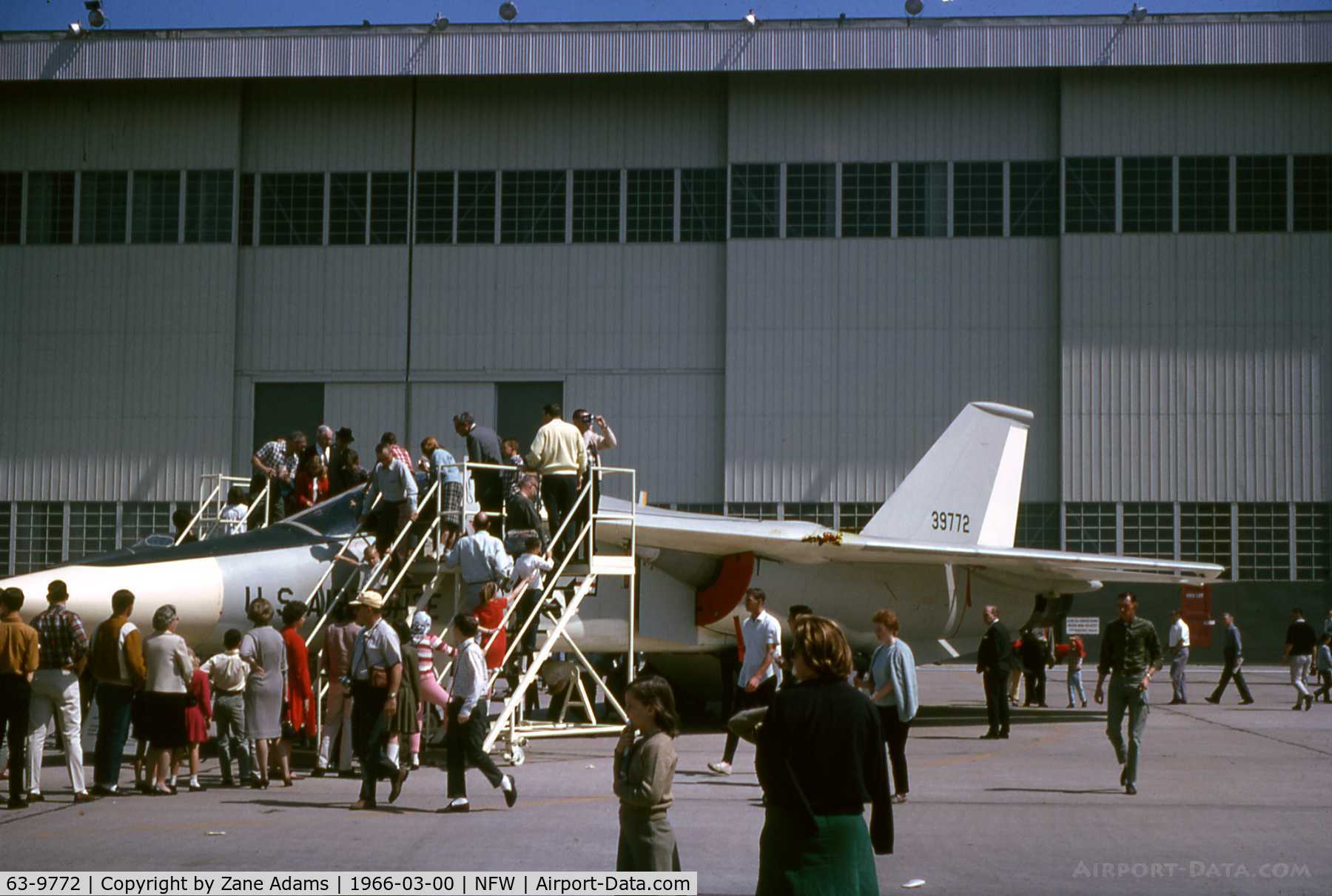 63-9772, 1963 General Dynamics F-111A Aardvark C/N A1-07, 7th F-111 produced - Used for weapons testing, then ground training. May have been scrapped at Sheppard AFB - Taken at 1966 Air Force Assn Airshow, Carswell AFB - Photo By John Williams - published with permission.