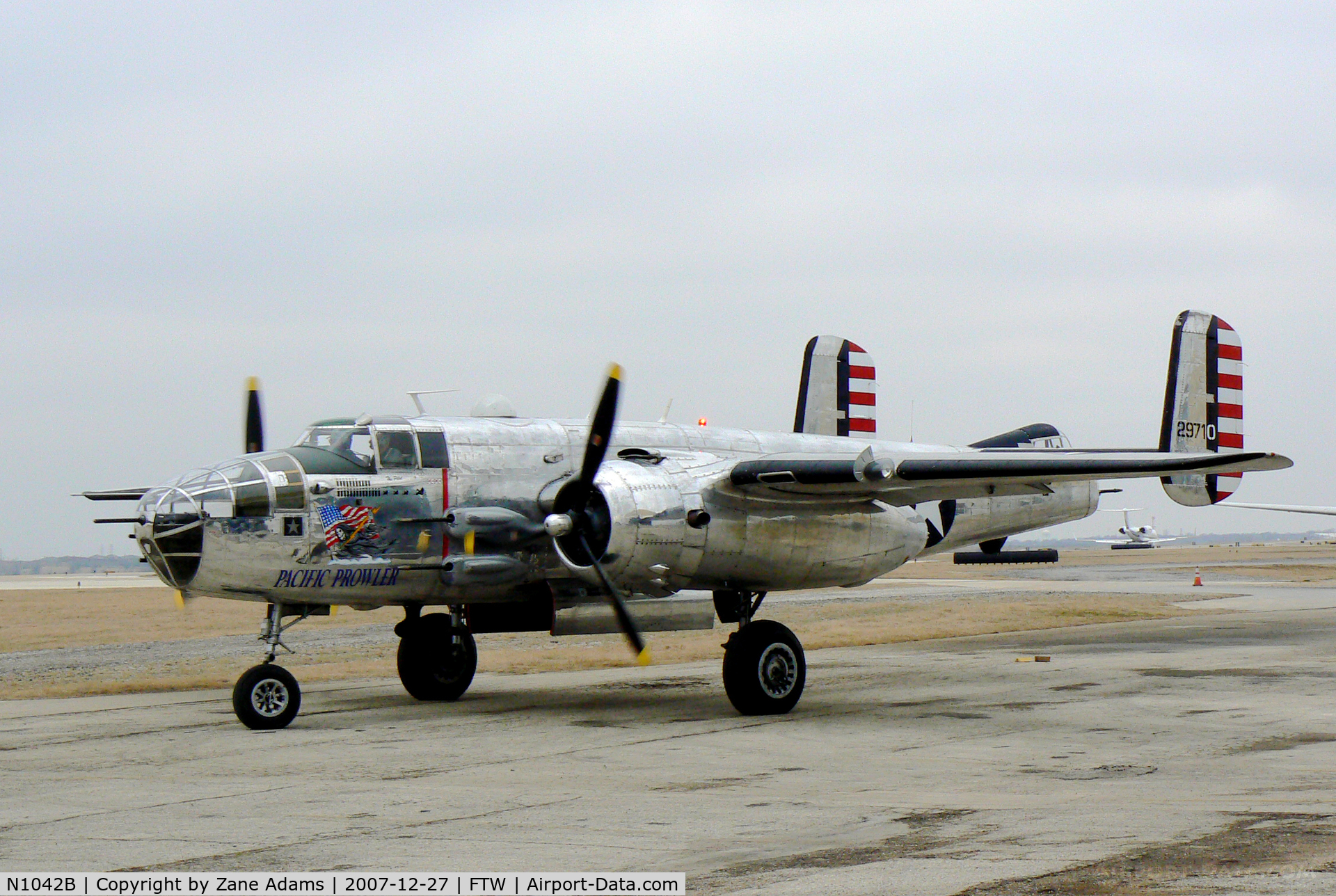N1042B, 1944 North American B-25N Mitchell C/N 108-35148, At Mecham Field, out for some flight training on a cold winter day!