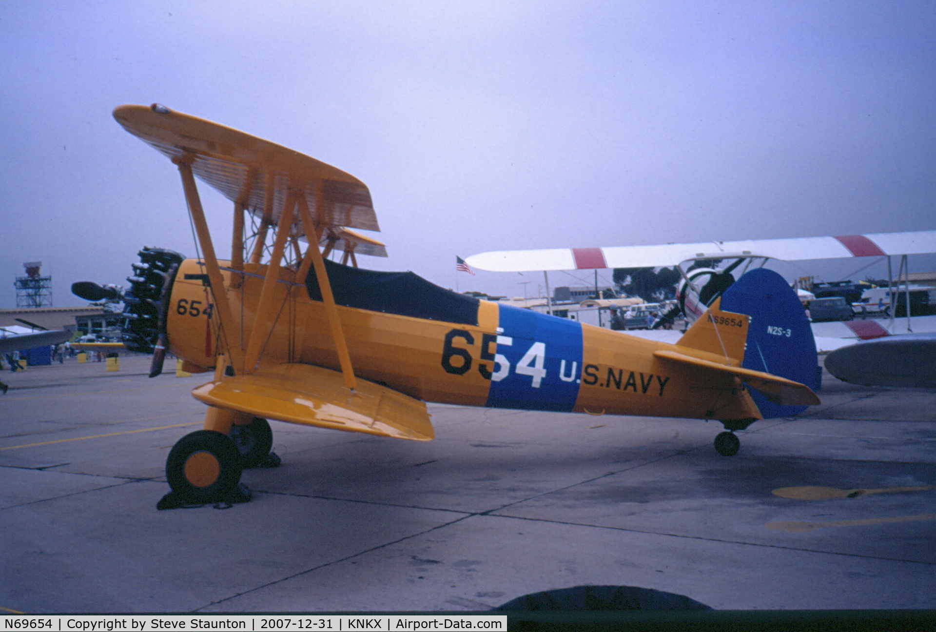 N69654, 1943 Boeing A75N1(PT17) C/N 75-7408, Taken at NAS Miramar Airshow in 1988 (scan of a slide)