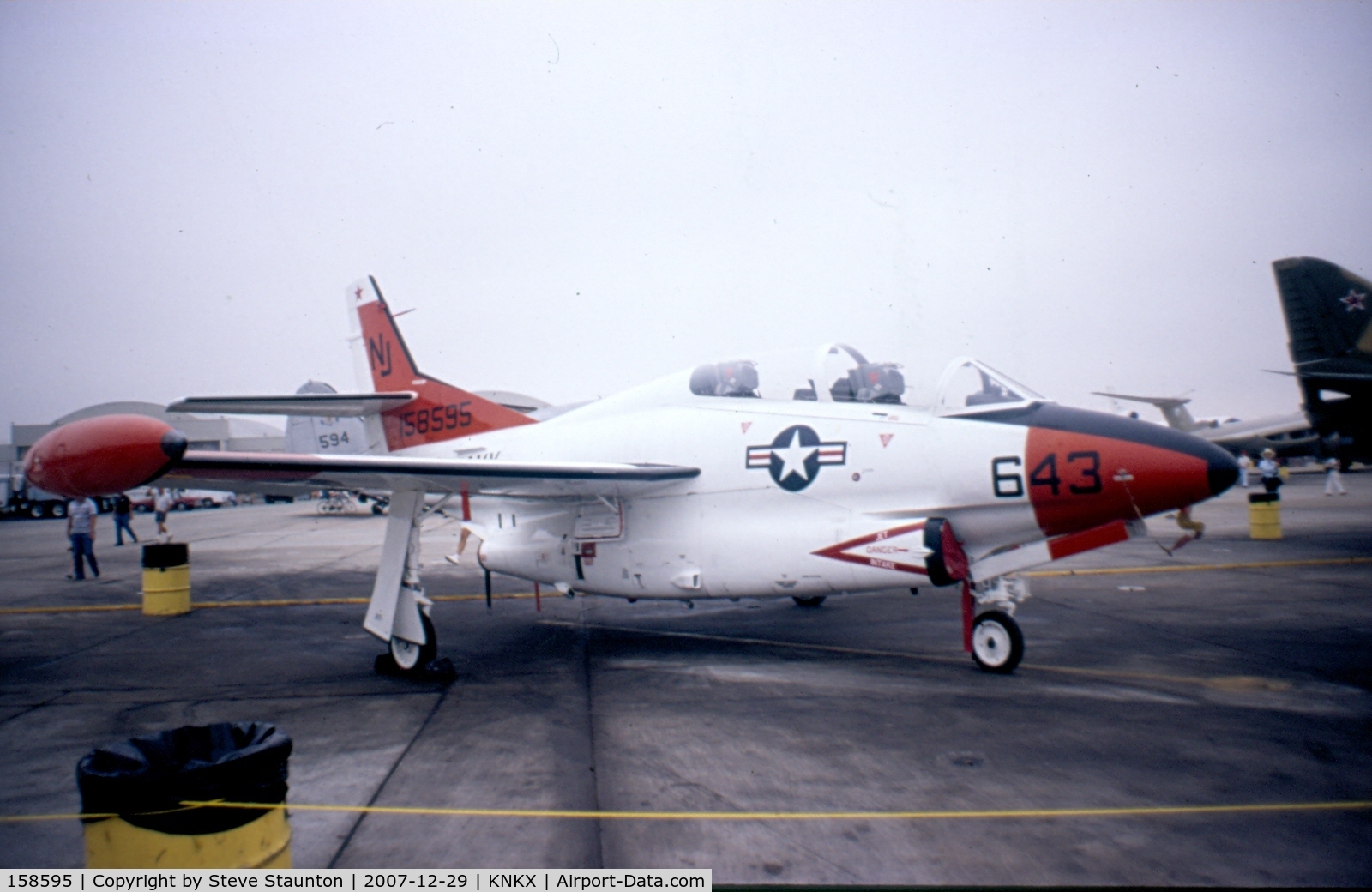 158595, Rockwell T-2C Buckeye C/N 346-21, Taken at NAS Miramar Airshow in 1988 (scan of a slide)