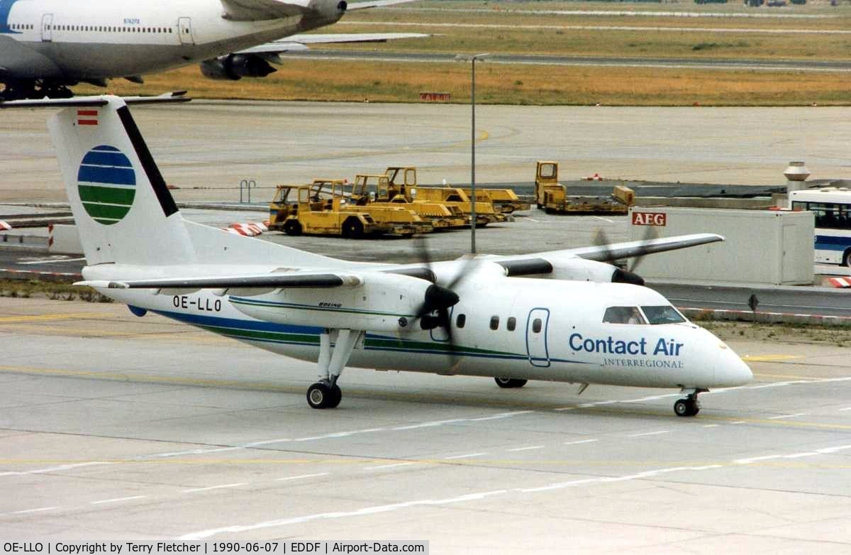 OE-LLO, 1987 De Havilland Canada DHC-8-102 Dash 8 C/N 091, Contact Air Dash 8 at Frankfurt in 1990