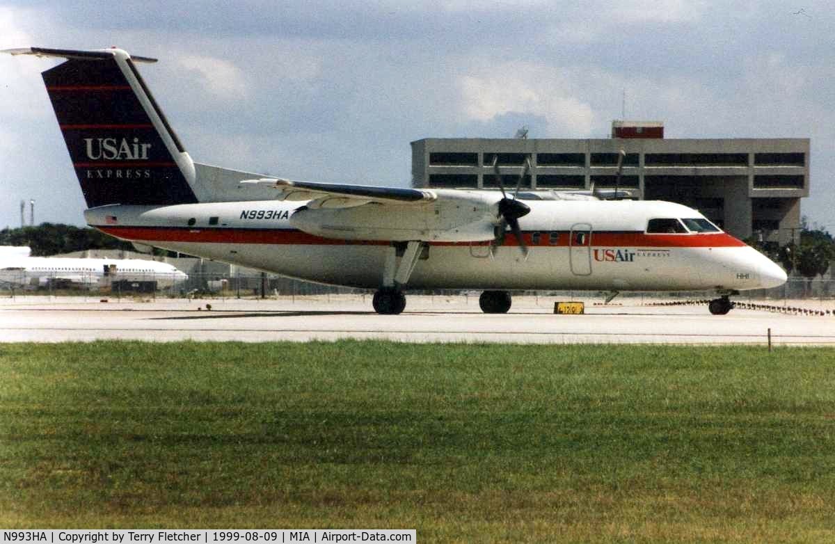 N993HA, 1996 De Havilland Canada DHC-8-201 Dash 8 C/N 457, Piedmont Dash 8 seen in US Air Express colours