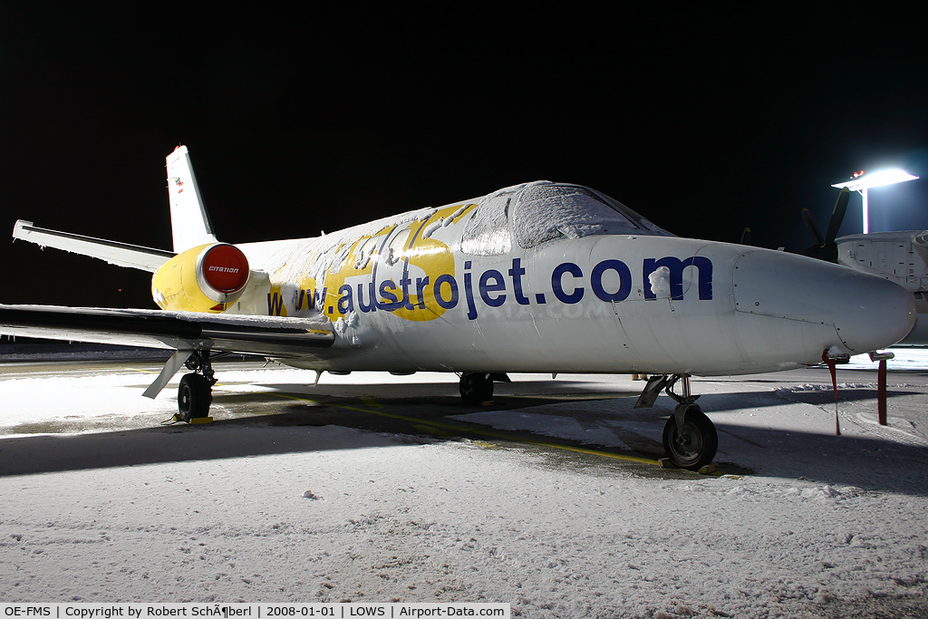 OE-FMS, 1979 Cessna 501 Citation I/SP C/N 501-0239, Waiting for the next job in this cold night.