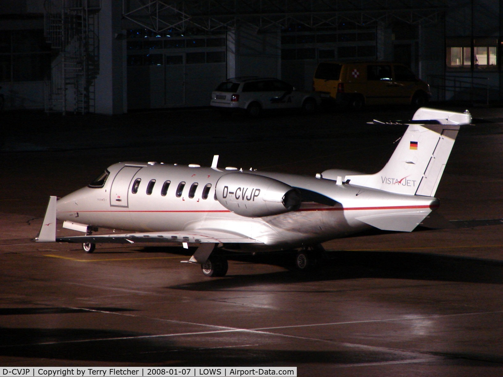 D-CVJP, 2007 Learjet 40 C/N 45-2079, Vistajet's Lear 40 was a nightstopper at Salzburg Airport