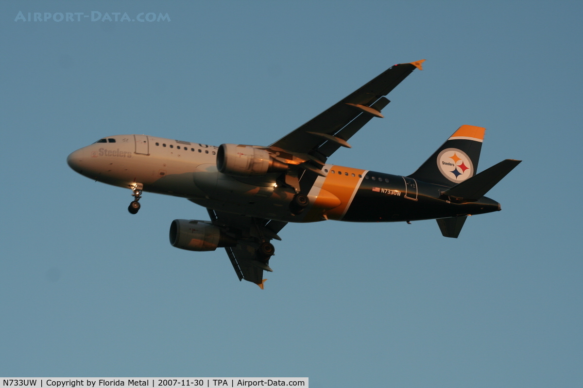 N733UW, 2000 Airbus A319-112 C/N 1205, Pittsburgh Steelers
