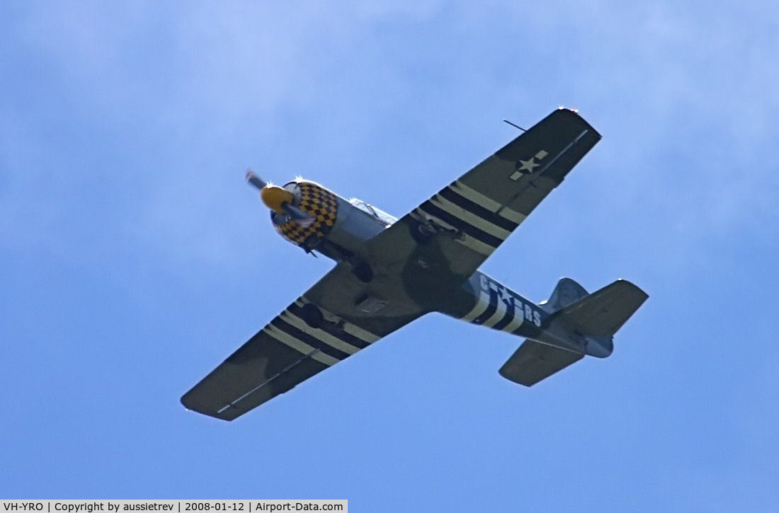 VH-YRO, Bacau Yak-52 C/N 9010412, Yak52 in US war paint. When I grow up I want to be a P51