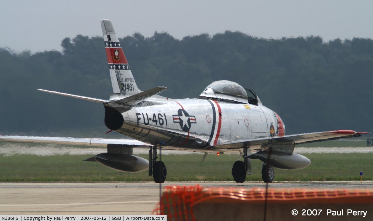 N186FS, 1956 Canadair CL-13B Sabre 6 C/N 1461, Overcast or not, a bright sight