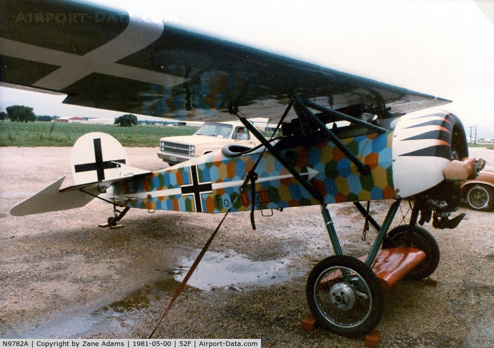 N9782A, 1978 Fokker D-VIII Replica C/N 72048, Fokker D-VIII replica built by Bob Ralston