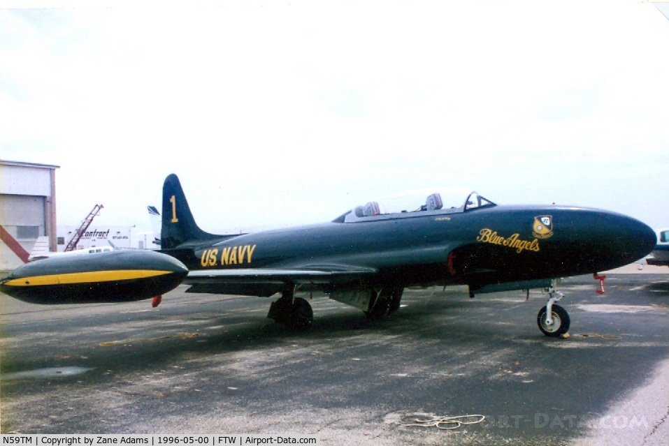 N59TM, Lockheed T-33B Shooting Star C/N 580-6518, Blue Angels painted T-bird