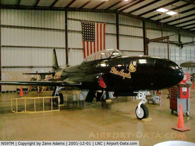 N59TM, Lockheed T-33B Shooting Star C/N 580-6518, Blue Angels painted T-bird - in CAF hanger Lancaster, TX