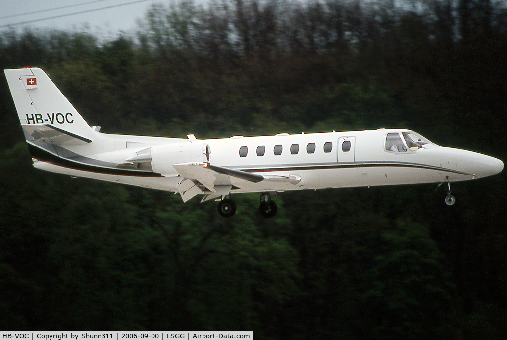 HB-VOC, 1995 Cessna 560 Citation Ultra C/N 560-0301, Landing rwy 23