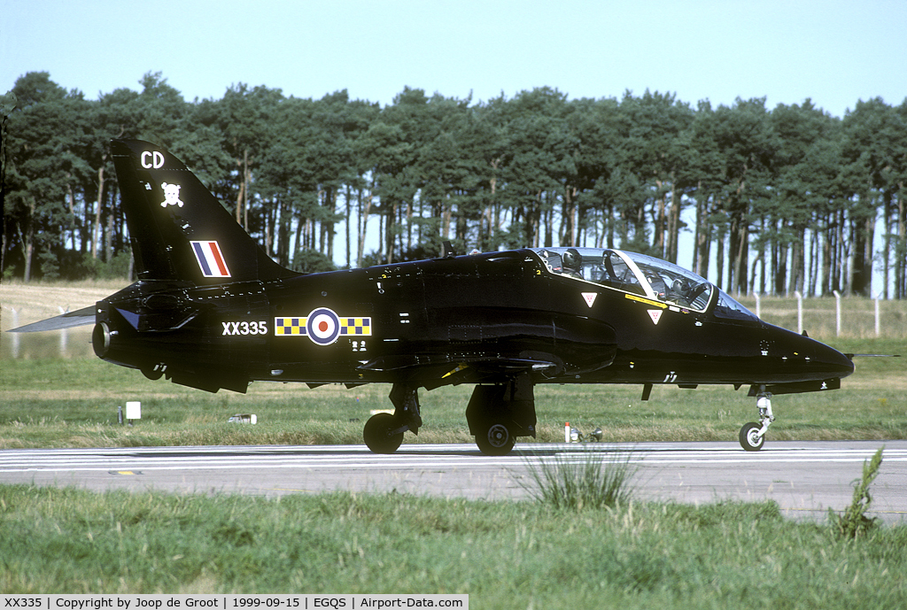 XX335, 1980 Hawker Siddeley Hawk T.1A C/N 183/312159, This Hawk was participatig in an air exercise back in 1999