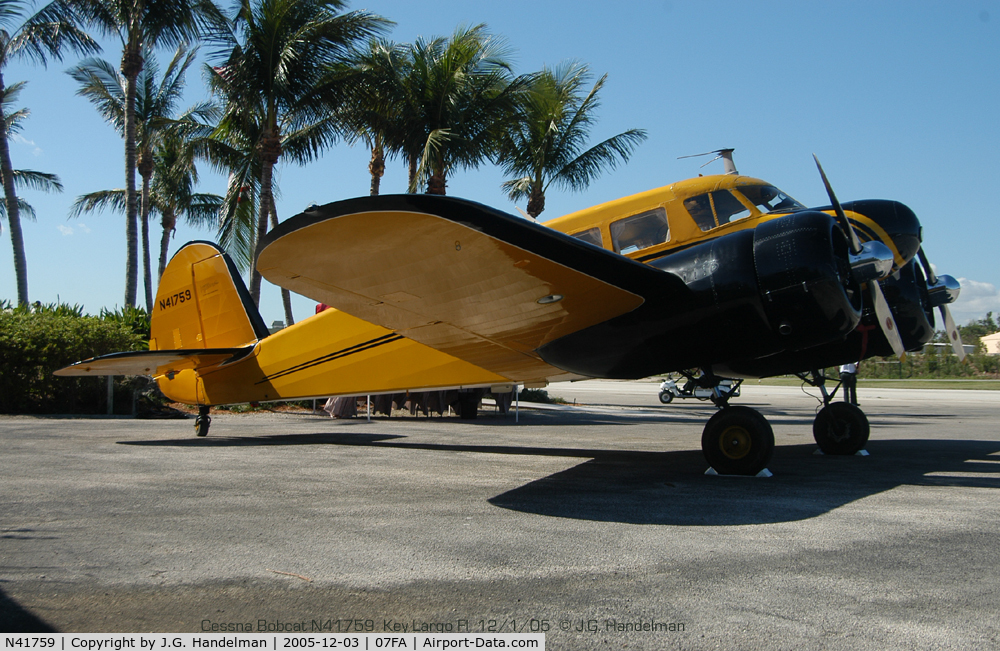 N41759, 1944 Cessna UC-78 (T-50) Bobcat C/N 5807, Visiting Ocean Reef Club Vintage Weekend