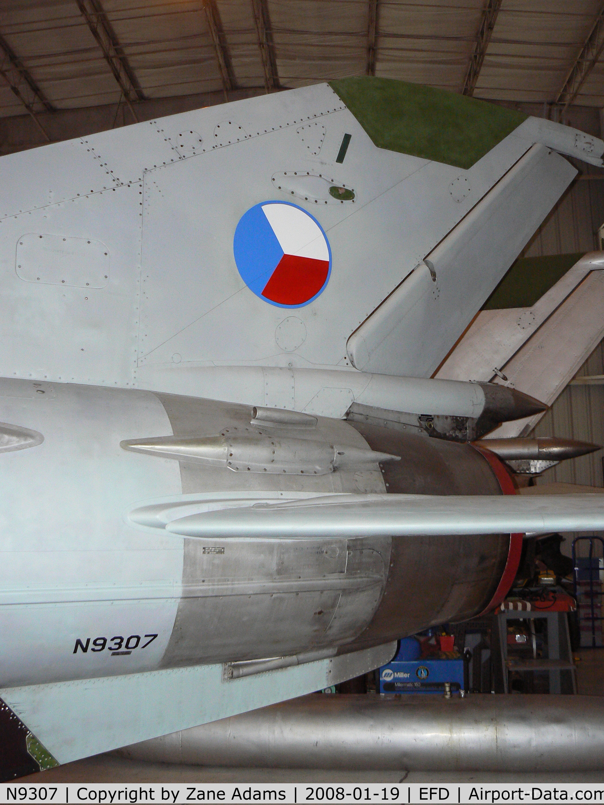 N9307, 1975 Mikoyan-Gurevich MiG-21MF C/N 96004307, Czech MIG-21 at Ellington Field