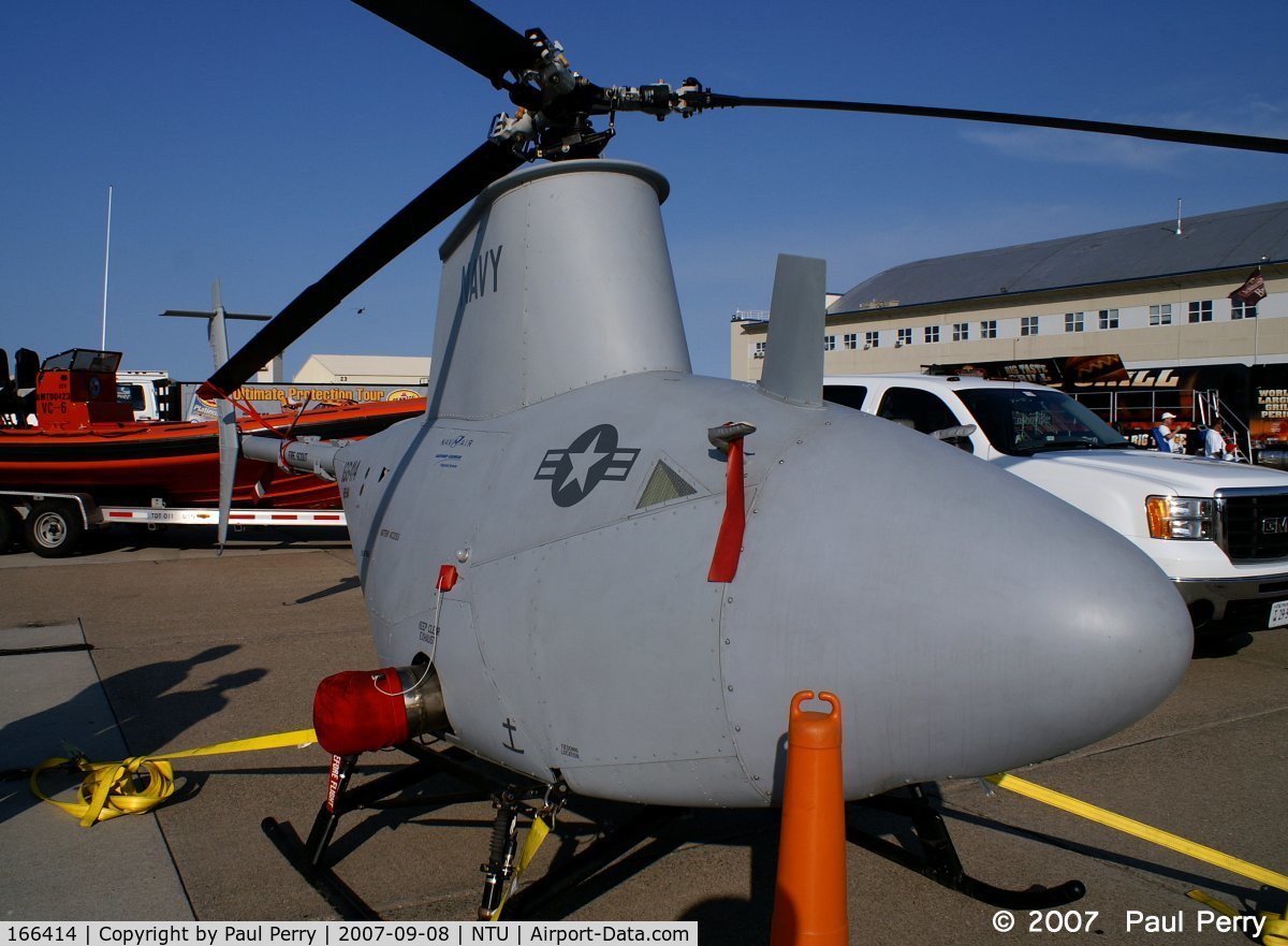 166414, Northrop Grumman RQ-8A Fire Scout C/N Not found 166414, Operated by VC-6, as most of the Navy's UAVs are