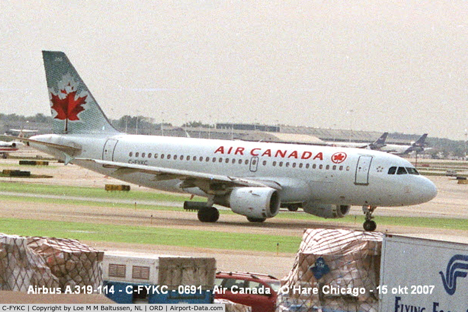 C-FYKC, 1997 Airbus A319-114 C/N 691, Passing by Terminal-2
