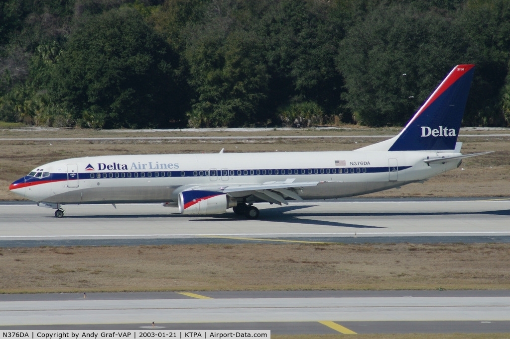N376DA, 1999 Boeing 737-832 C/N 29624, Delta Airlines 737-800