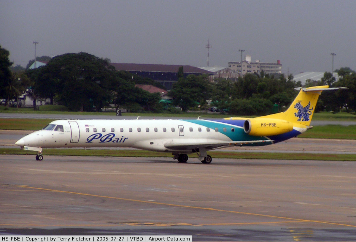 HS-PBE, 2002 Embraer ERJ-145LR (EMB-145LR) C/N 145597, PB Air Embraer 145  at Bangkok in 2005