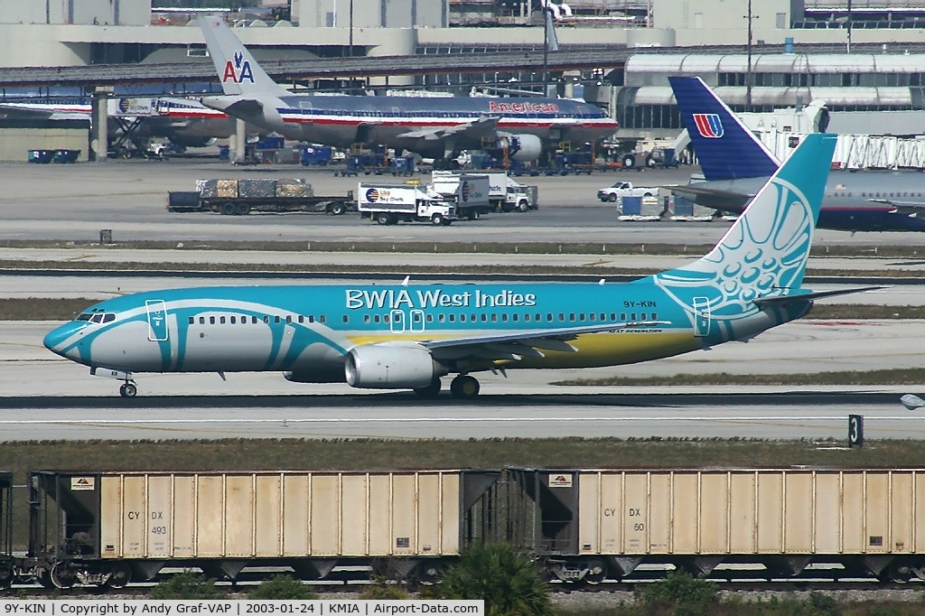 9Y-KIN, 2000 Boeing 737-8Q8 C/N 28234, BWIA 737-800