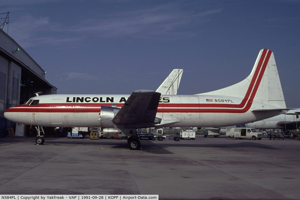 N584PL, Convair 340 C/N 115, Lincoln Airlines Convair 580