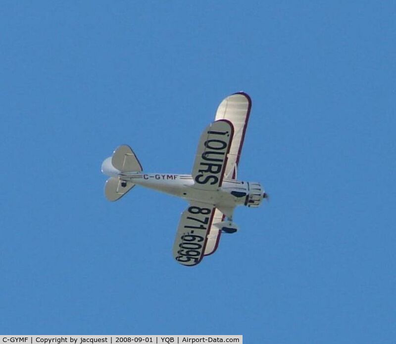 C-GYMF, 1996 Waco YMF C/N F5C068, Passing nearby over the River