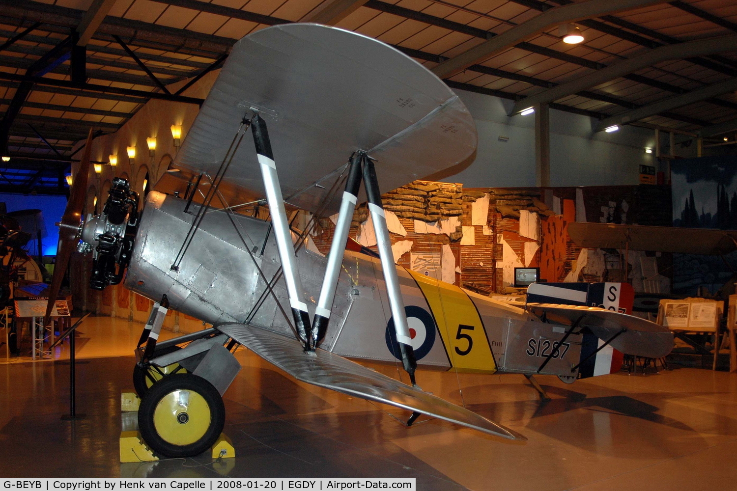 G-BEYB, 1979 Fairey Flycatcher (Westward Airways Ltd replica) C/N WA3, Flycatcher replica, now preserved in Fleet Air Arm Museum as S1287
