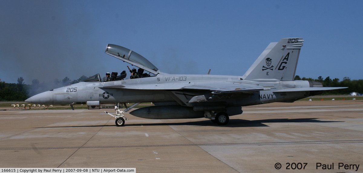 166615, Boeing F/A-18F Super Hornet C/N F108, Busy girl...she had some mission marks under her canopy