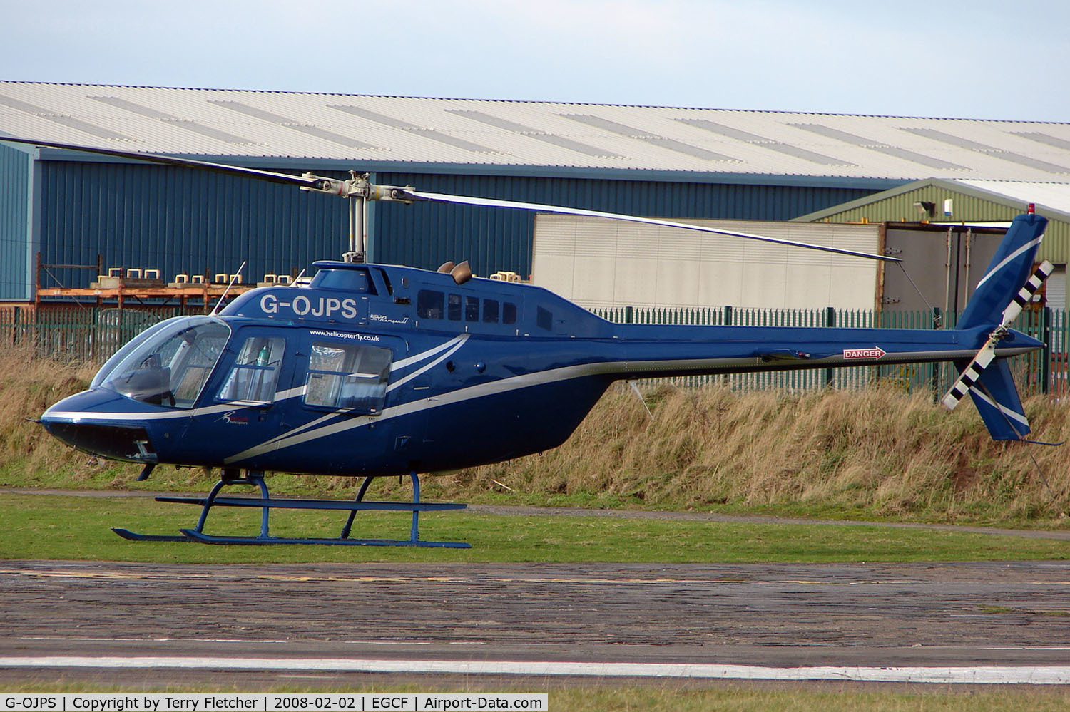 G-OJPS, 1974 Bell 206B JetRanger II C/N 1484, Bell 206B at Sandtoft in Feb 2008