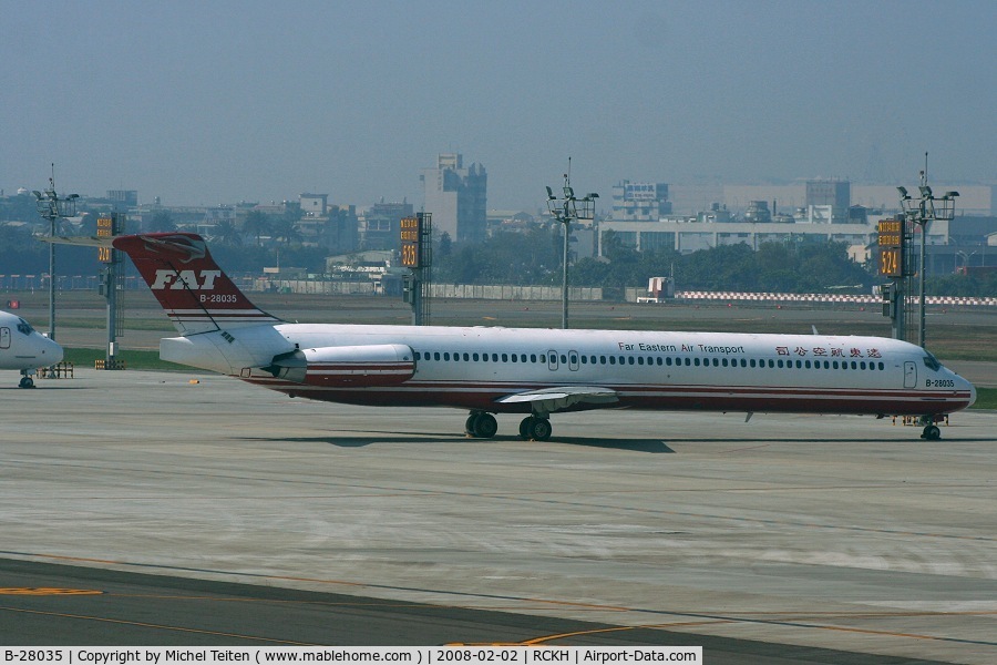 B-28035, 1995 McDonnell Douglas MD-82 (DC-9-82) C/N 53480/2127, FAT on the ramp of Kaohsiung