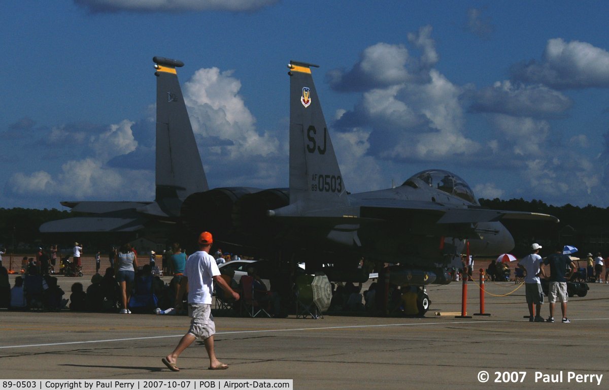 89-0503, 1989 McDonnell Douglas F-15E Strike Eagle C/N 1150/E125, A Rocketeers' bird on static