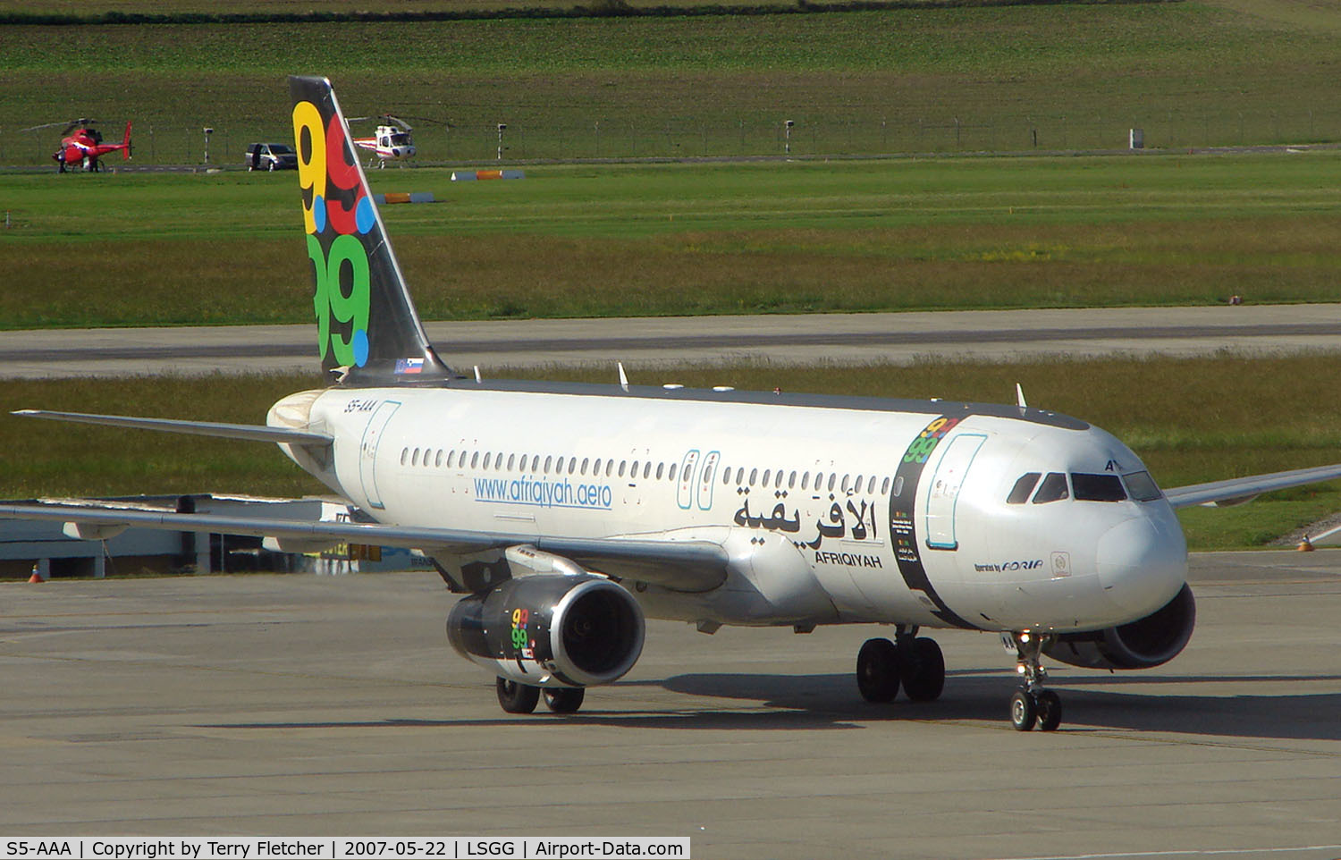 S5-AAA, 1988 Airbus A320-231 C/N 0043, Colourful A320 at Geneva in May 2007