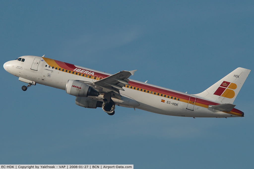 EC-HDK, 1999 Airbus A320-214 C/N 1067, Iberia Airbus 320