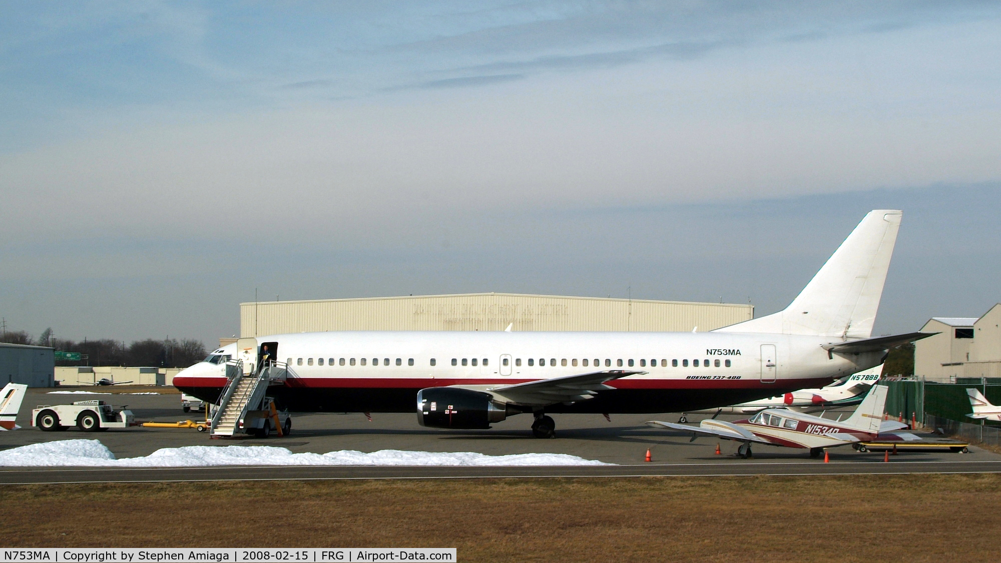 N753MA, 1997 Boeing 737-48E C/N 28053, BBJ parked at Atlantic