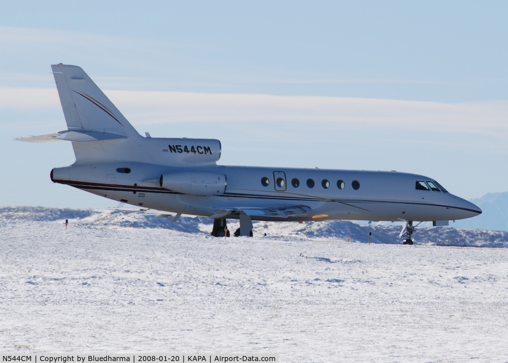 N544CM, 1987 Dassault Falcon 50 C/N 173, Position and hold for 17L.