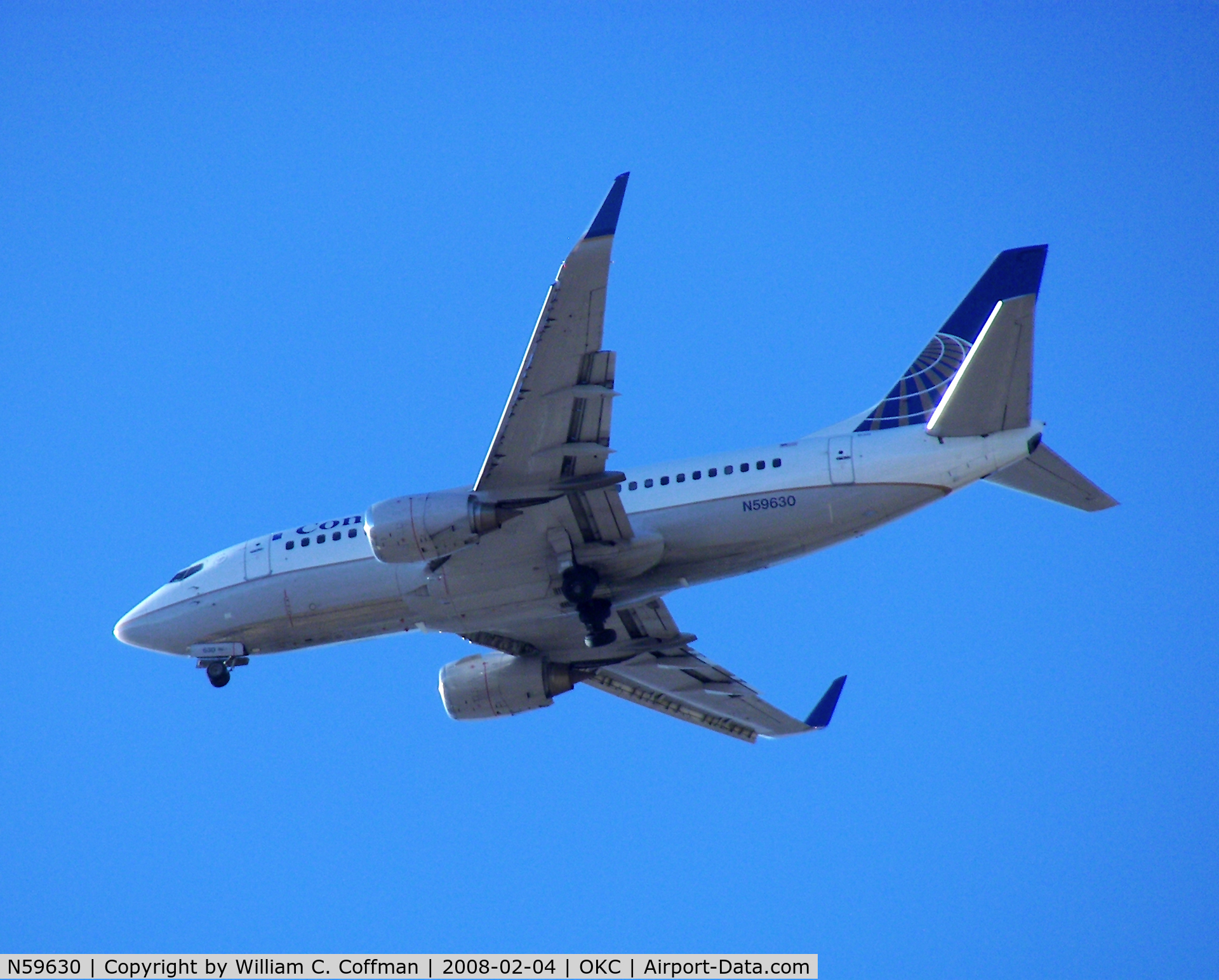 N59630, 1995 Boeing 737-524 C/N 27534, Getting ready to land at Will Rogers World Airport
