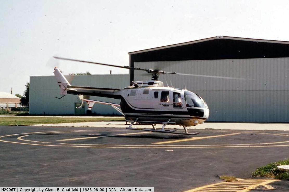N2906T, MBB Bo-105S C/N S-573, Photo taken for aircraft recognition training. Lifting off Rotorcraft Partnership's pad