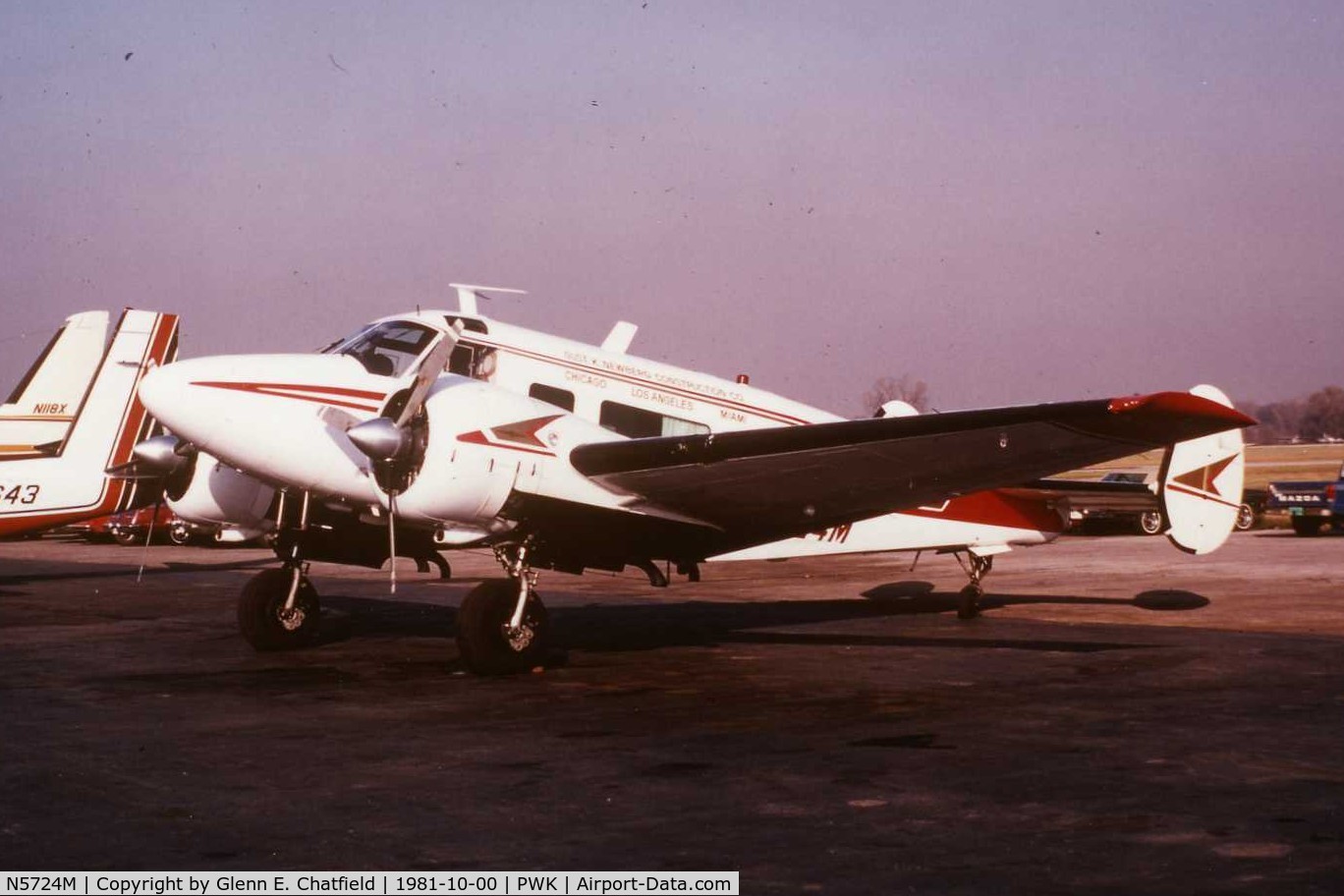 N5724M, 1961 Beech G18S C/N BA-593, Beech 18, taken for aircraft recognition course.