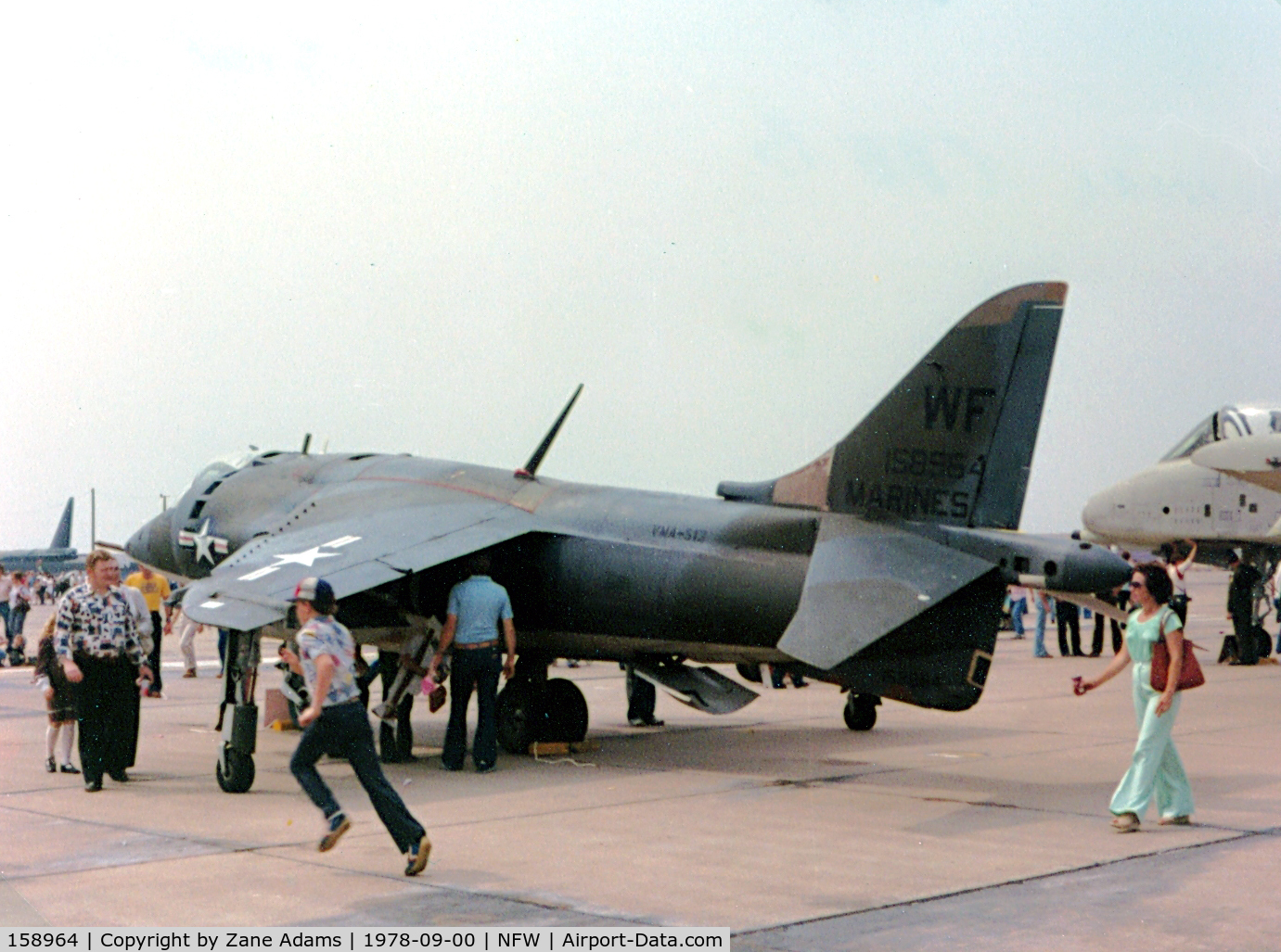 158964, Hawker Siddeley AV-8A Harrier C/N 712125, At Carswell Air Force Base 1978 Airshow - This aircraft has been reportedly scrapped at AMARC