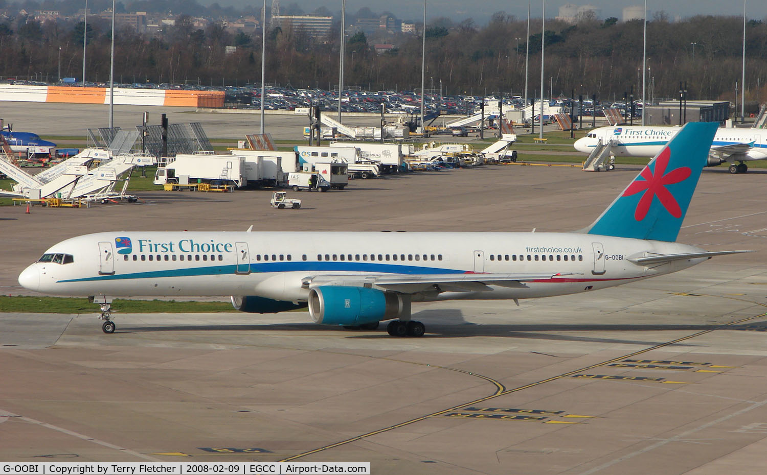 G-OOBI, 1993 Boeing 757-2B7 C/N 27146, First Choice B757 at Manchester in Feb 2008