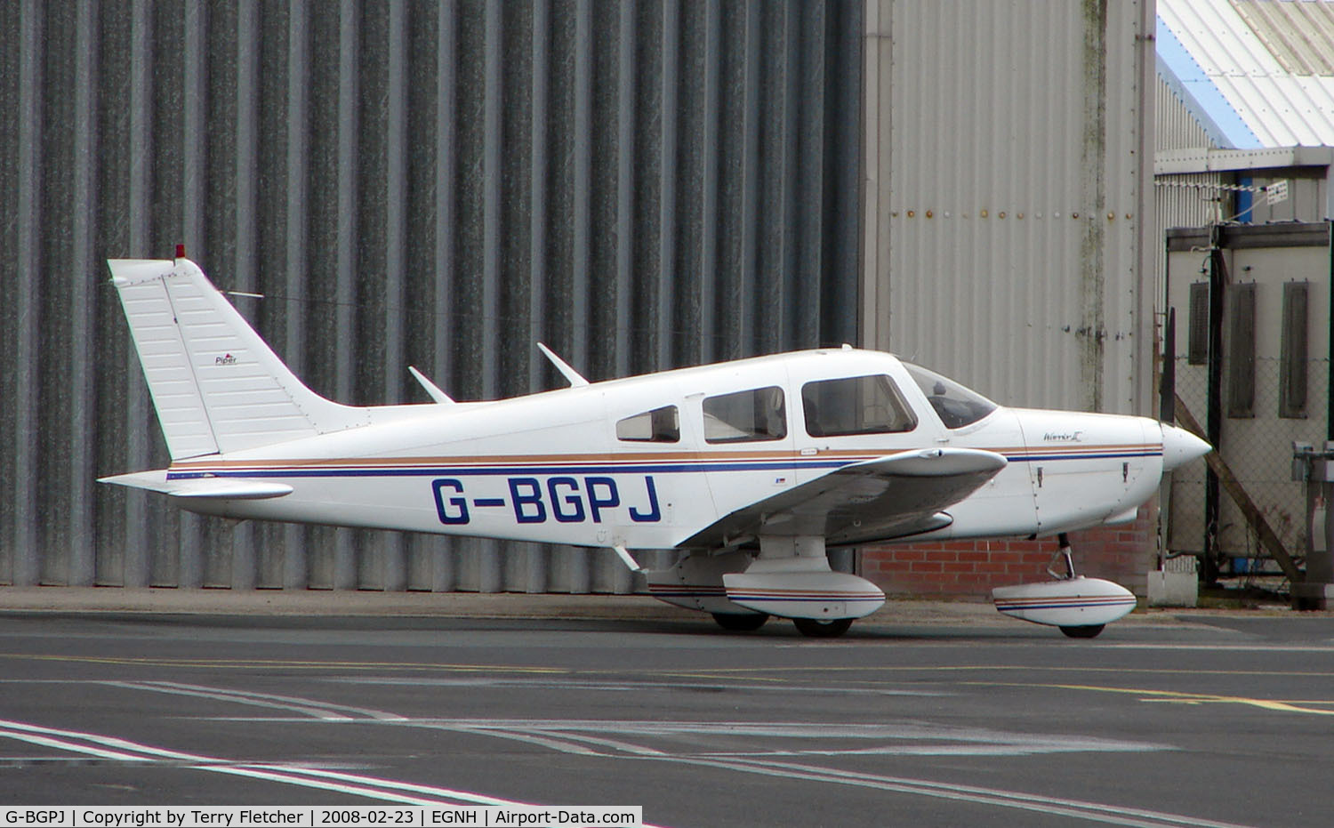 G-BGPJ, 1979 Piper PA-28-161 Cherokee Warrior II C/N 28-7916288, Piper Pa-28-161 at Blackpool in Feb 2008
