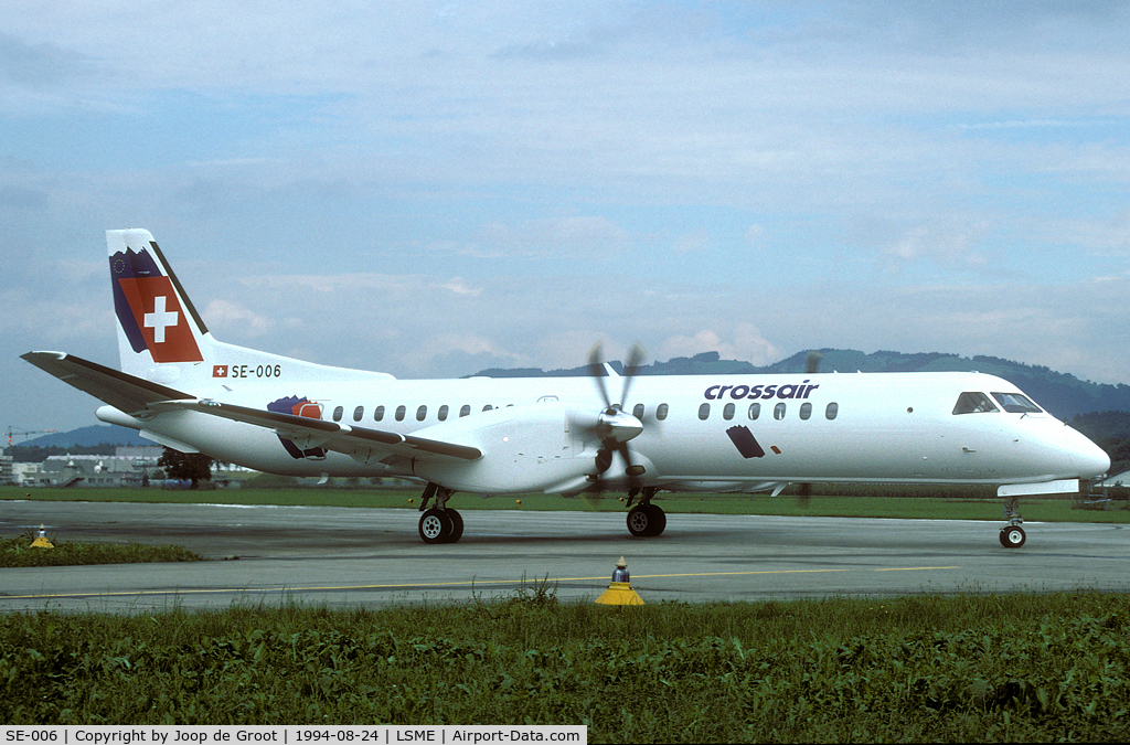 SE-006, 1993 Saab 2000 C/N 2000-006, This Saab 2000 had just been delivered from Sweden to Switzerland.